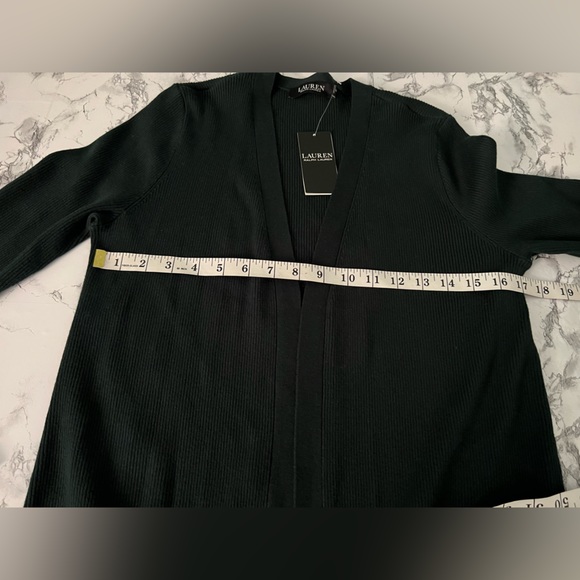 Lauren Ralph Lauren Solid green Ribbed Cardigan w/ Pockets, Size M , NWT!! - Picture 12 of 15